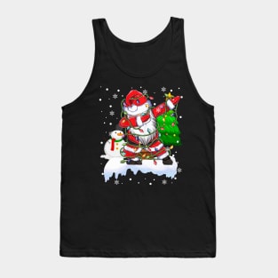 Dab Dance Santa Funny Christmas Lights Dabbing Santa Snowman Xmas Tank Top